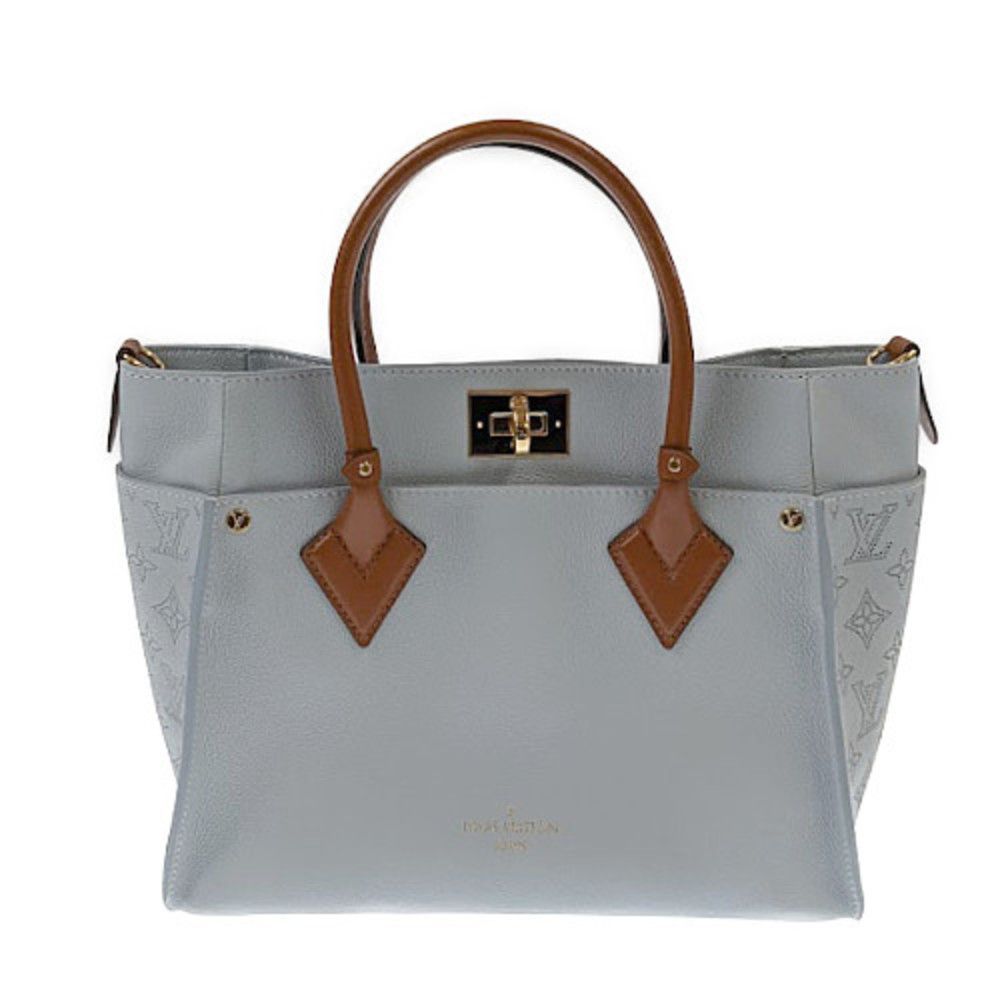 Louis Vuitton On My Side MM Leather Monogram Mahina Blue Oramp Shoulder Bag
